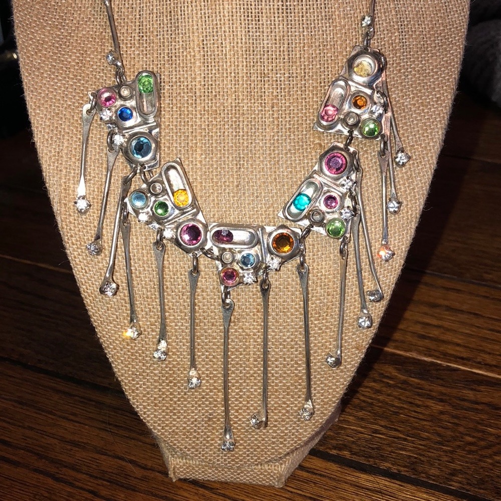 Vintage Sorrelli Crystal Dangle Necklace Gem